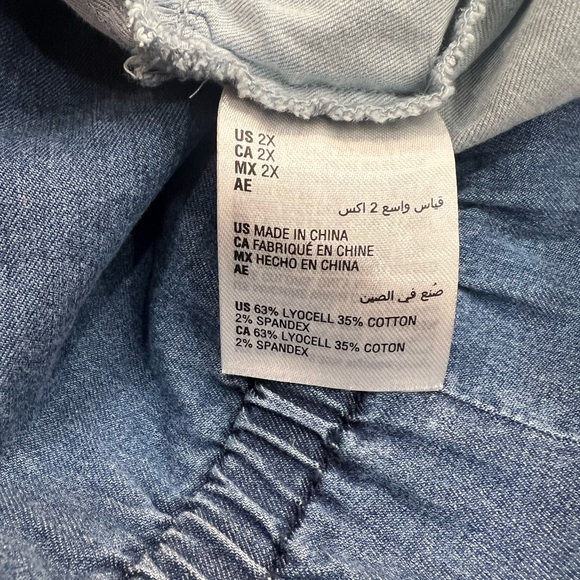 INC International Concepts Ombre Denim Chambray Blue Sleeveless Dress 2X - Picture 6 of 6